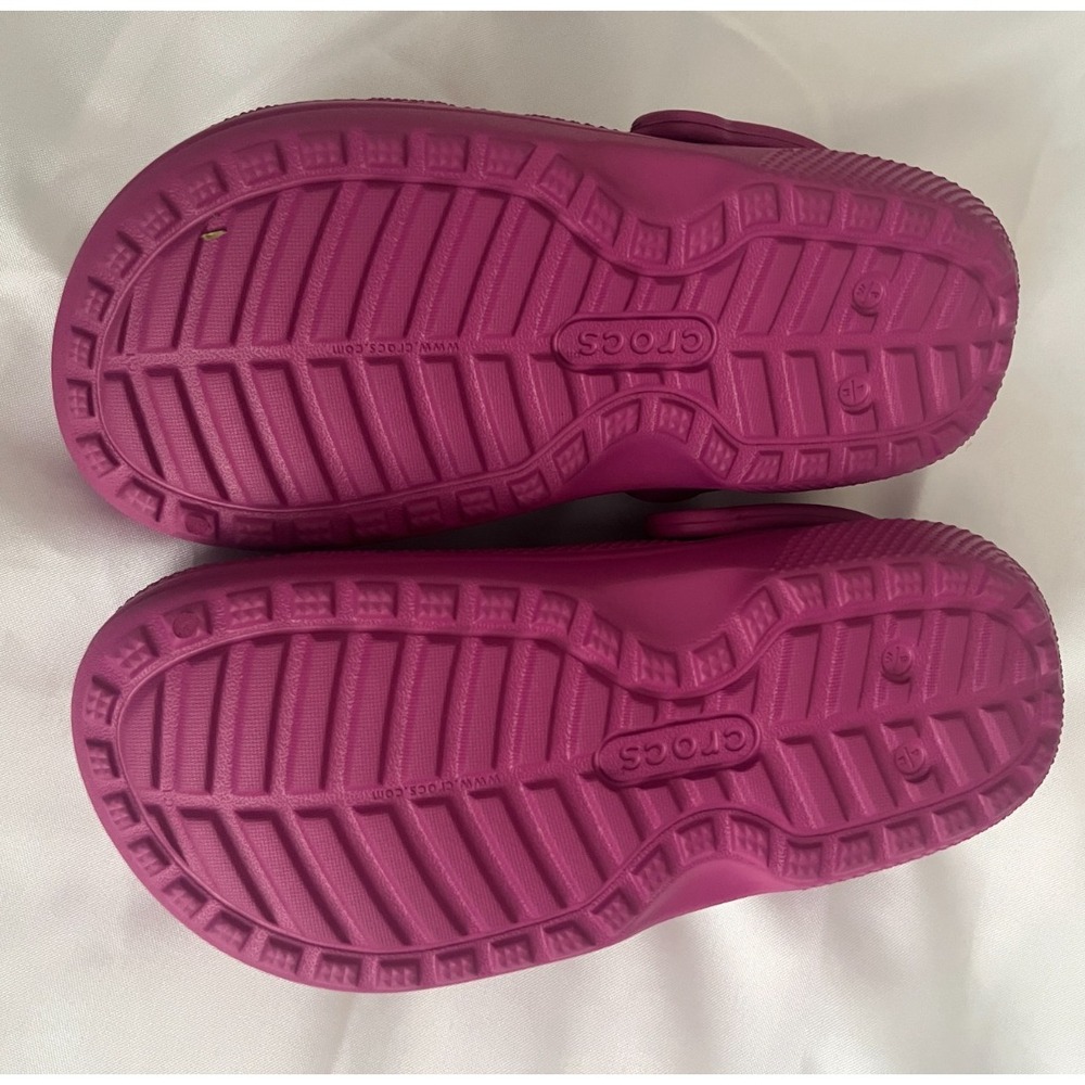 Crocs Mammoth Lined Clogs Magenta Pink Animal Jibbitz Charms Womens Size 6 - Picture 4 of 8